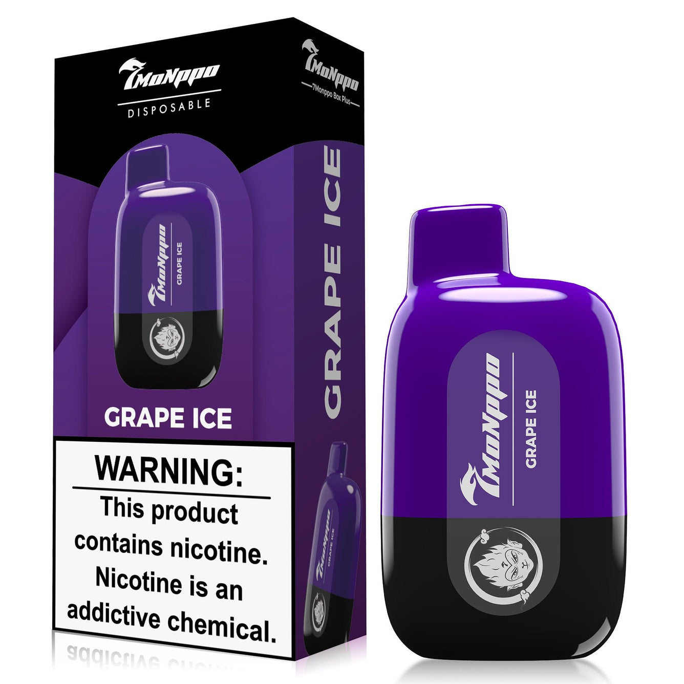 7VAPE disposable vape,  grape ice vape, grape vape, grape energy vape,  5000 puffs, 5% nicotine, 7-VAPE BAR PLUS， 7MONPPO BAR, 7MONPPO DISPOSABLE VAPE, 7MONPPO BOX, 7MONPPO BOX PLUS, 5% nicotine, rechargeable disposable vape, rechargeable vape, mesh coil
