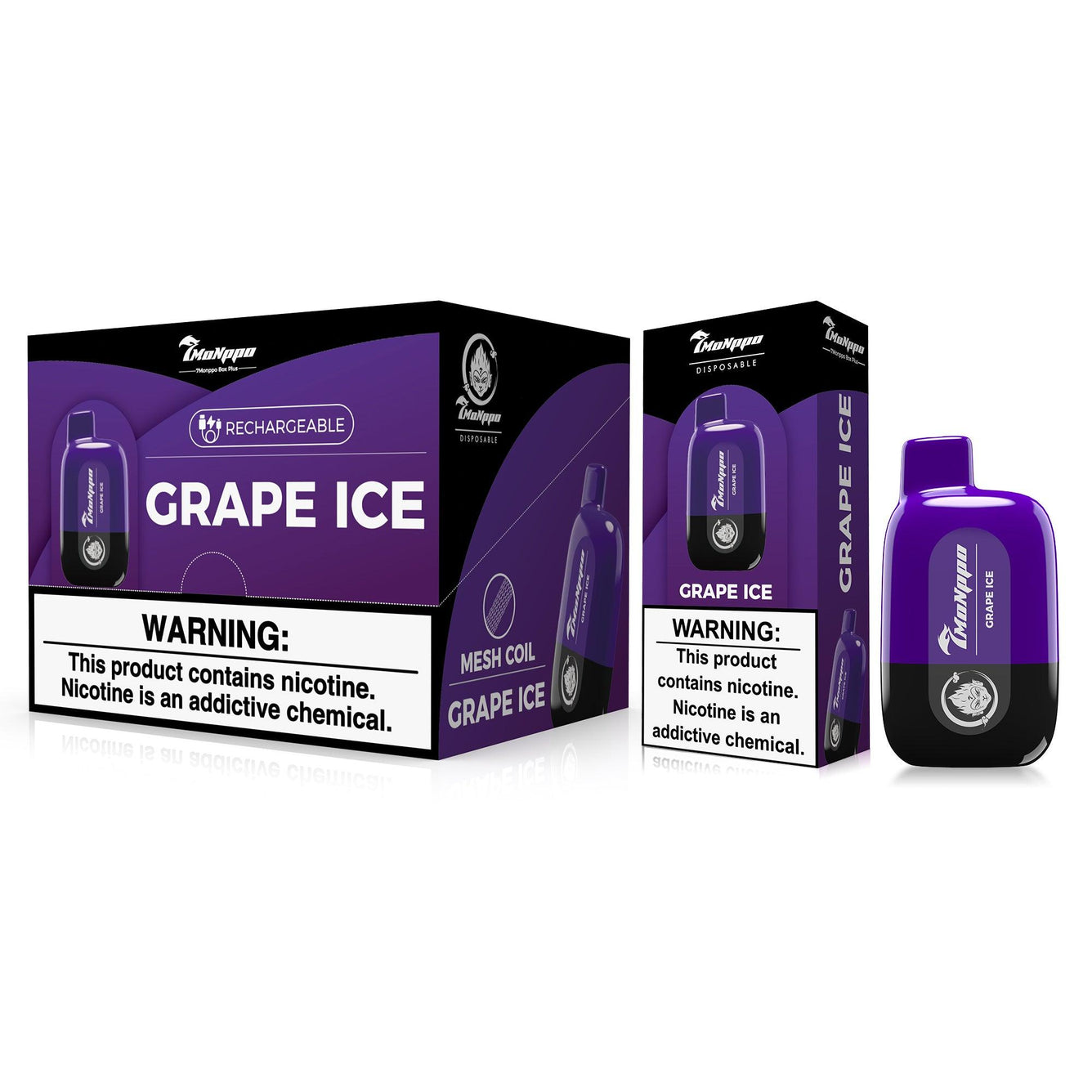 7VAPE disposable vape,  grape ice vape, grape vape, grape energy vape,  5000 puffs, 5% nicotine, 7-VAPE BAR PLUS， 7MONPPO BAR, 7MONPPO DISPOSABLE VAPE, 7MONPPO BOX, 7MONPPO BOX PLUS, 5% nicotine, rechargeable disposable vape, rechargeable vape, mesh coil