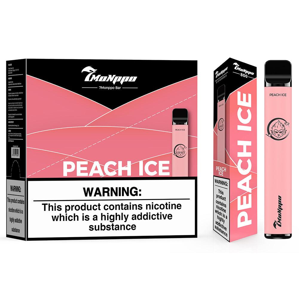 7MONPPO bar, 7monppo, 7monppo disposable vape, peach vape, peach ice vape, 800 puffs, 2% nicotine, 7-VAPE BAR, 7VAPE disposable vape