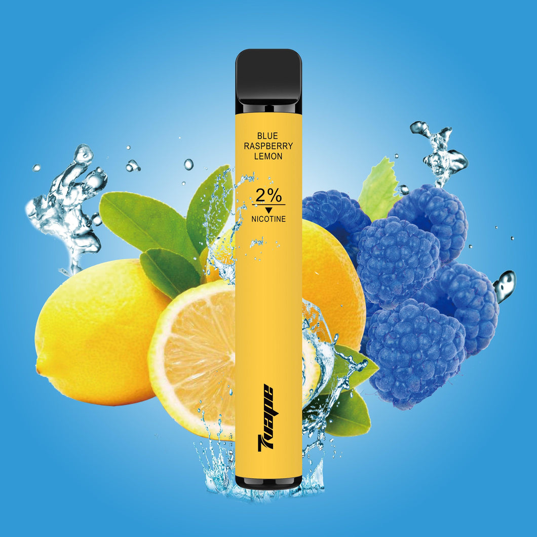 7VAPE disposable vape, blue raspberry lemon, 800 puffs, 2% nicotine 