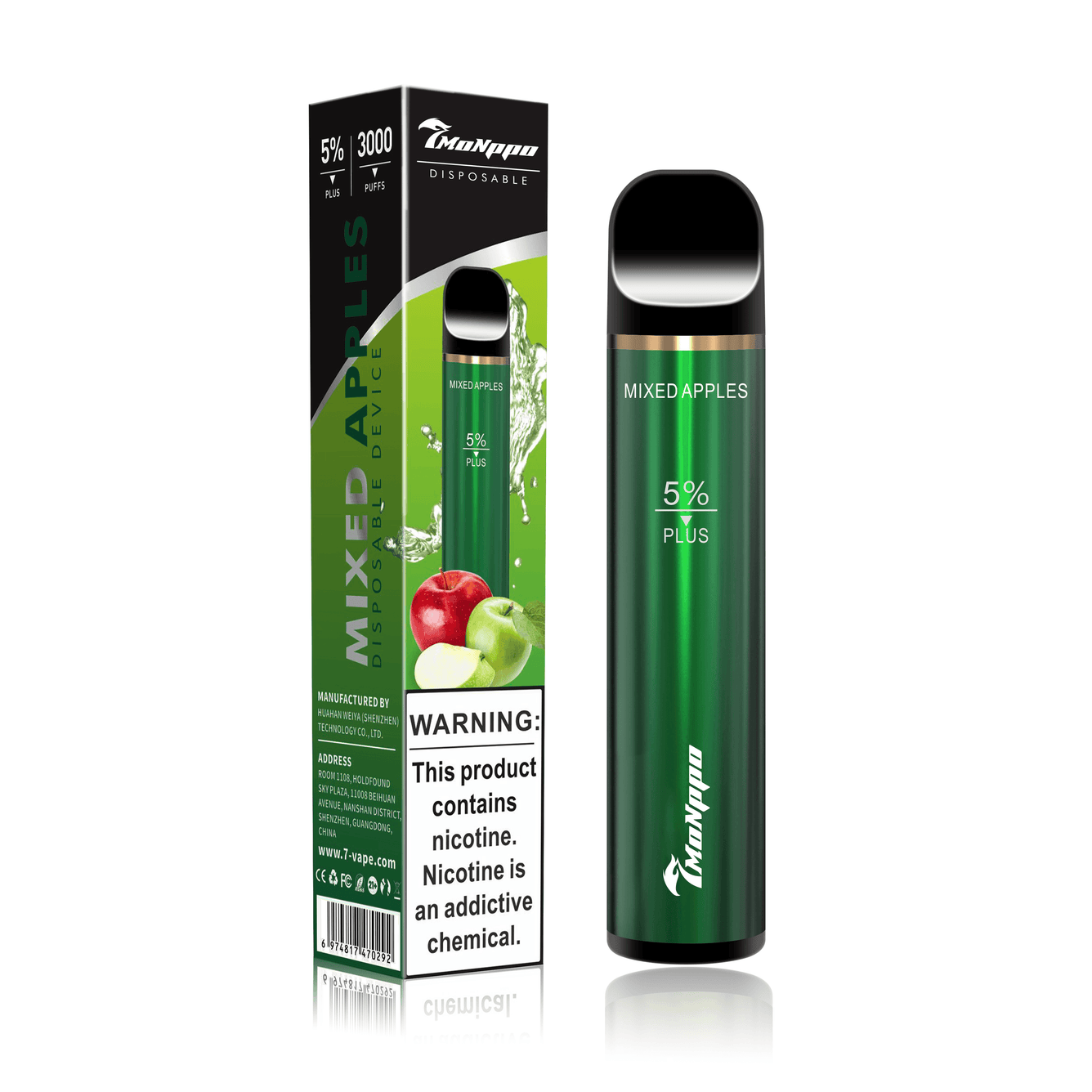 7VAPE disposable vape, mixed apples vape, green apple vape, red apple vape, double apple vape, 3000 puffs, 5% nicotine, 7-VAPE BAR PLUS, 7MONPPO BAR PLUS,, 7 MONPPO disposable vape 