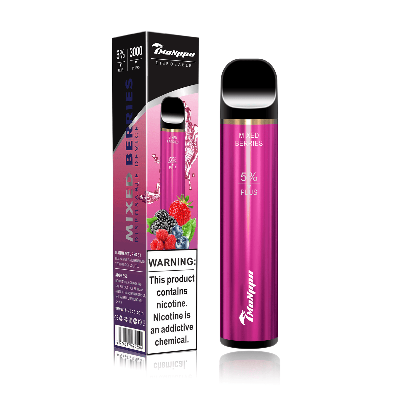 7VAPE disposable vape, mixed berries vape, 3000 puffs, 5% nicotine, 7-VAPE BAR PLUS, 7MONPPO diposable vape, 7MONPPO bar plus